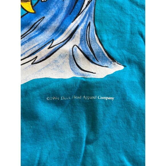 Duck Head No Prisoners vintage 1994 blue short sleeved tee shirt NWT size Large - Picture 2 of 9